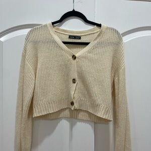 SHEIN Cream Button-Up Women's Cardigan